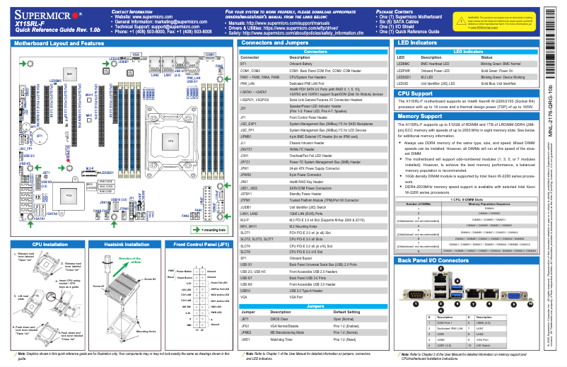 Image de la première page du manuel de l'appareil X11SRL-F