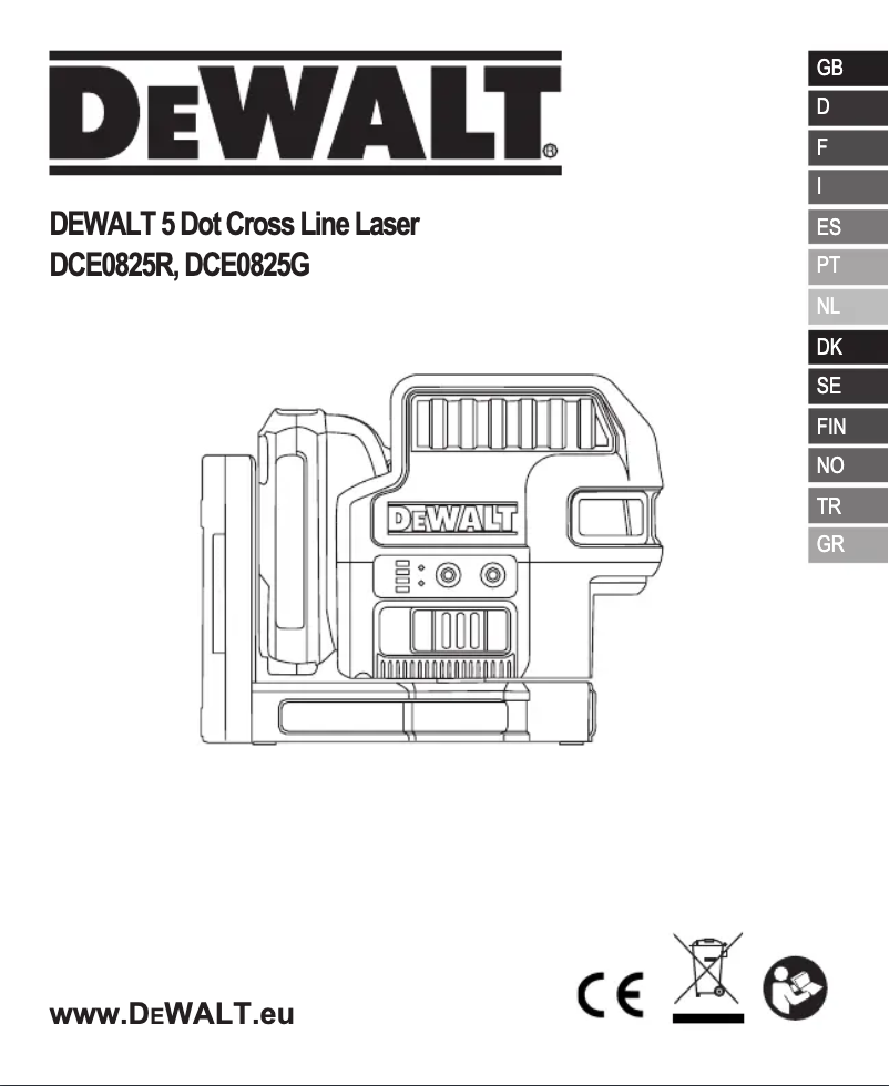 Page n°1 - Manuel utilisateur DeWalt DCE0825R