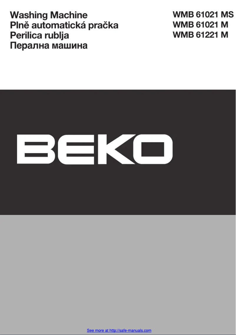 Page 1 de la notice Manuel utilisateur Beko WMB 61021 M