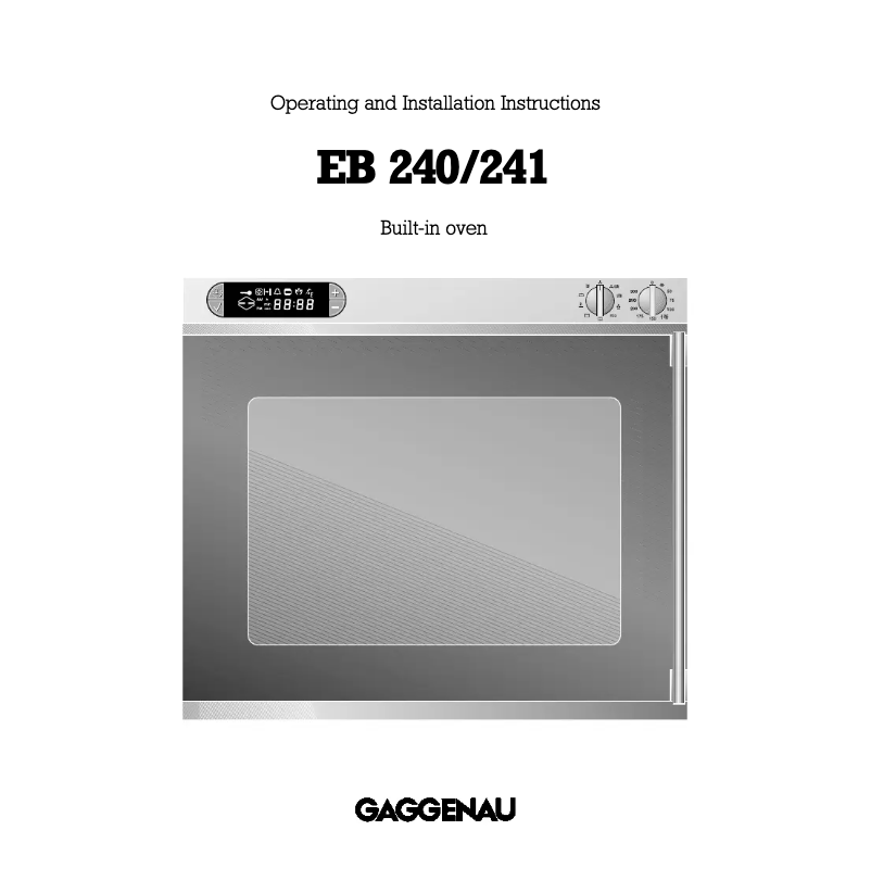 Página 1 del manual Manual de usuario Gaggenau EB 240