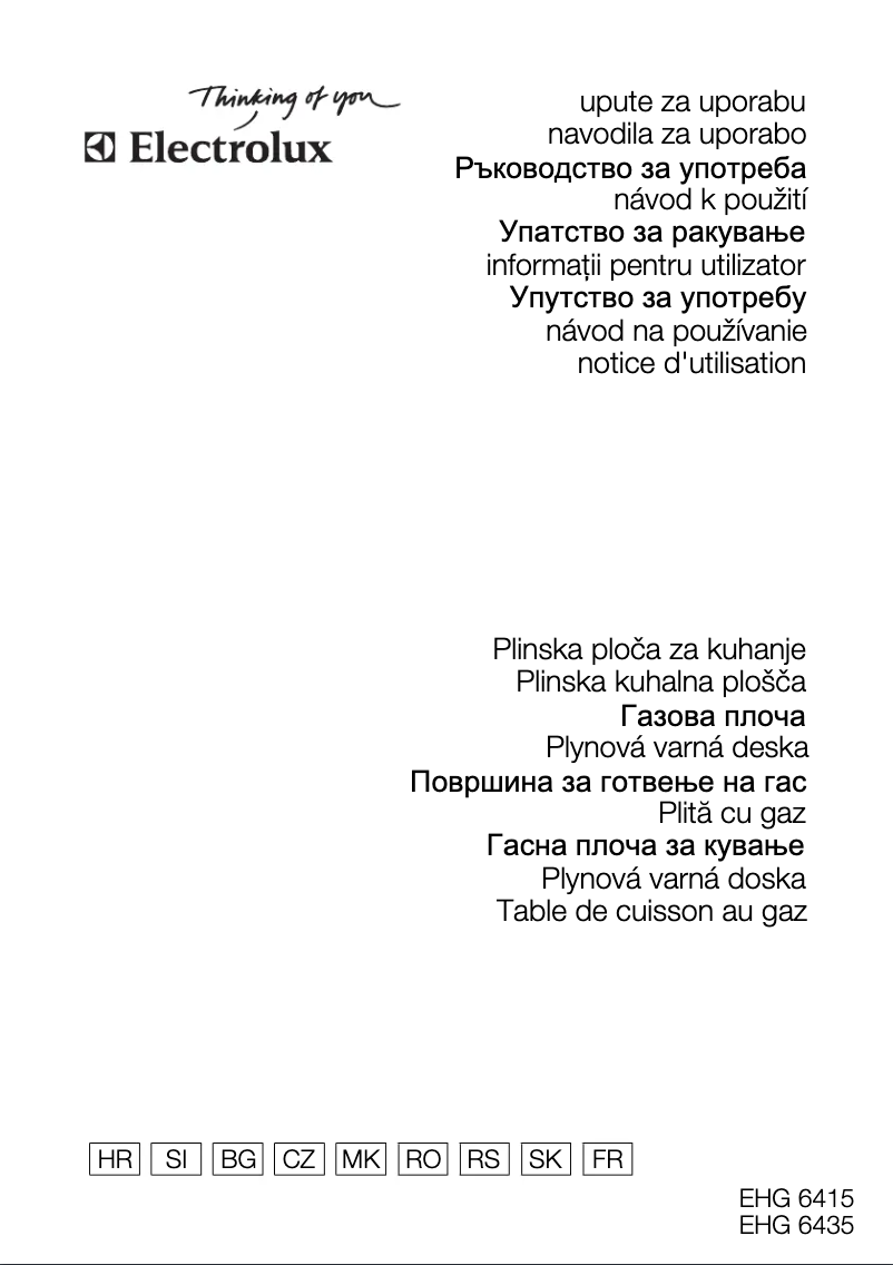 Page 1 de la notice Manuel utilisateur Electrolux EHG6435X