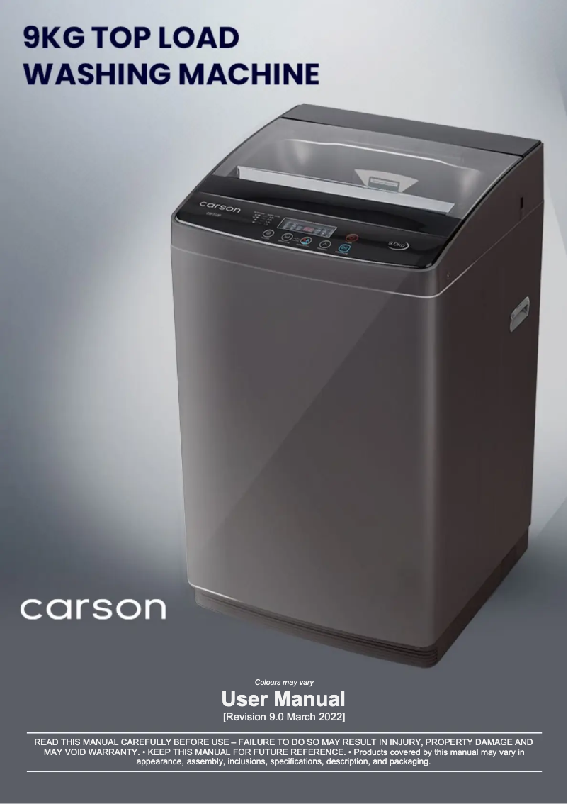 Page 1 de la notice Manuel utilisateur Carson CST9G3P
