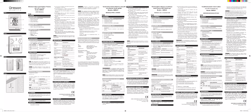 Page 1 de la notice Manuel utilisateur Oregon Scientific EMR 201