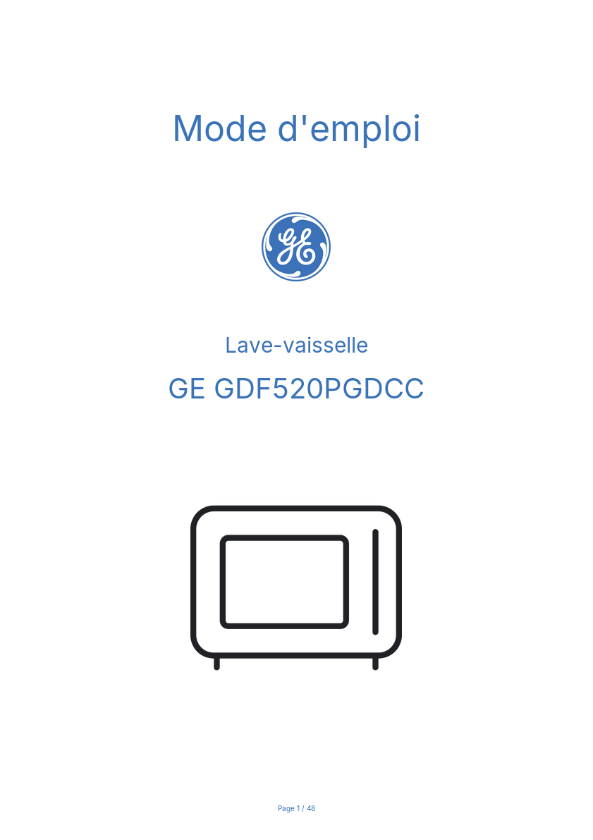 Image de la première page du manuel de l'appareil GDF520PGDCC