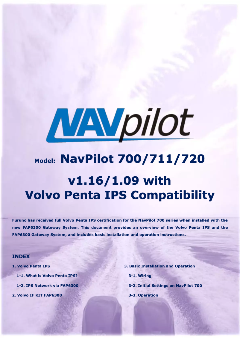 Page 1 de la notice Manuel utilisateur Furuno NavPilot 720