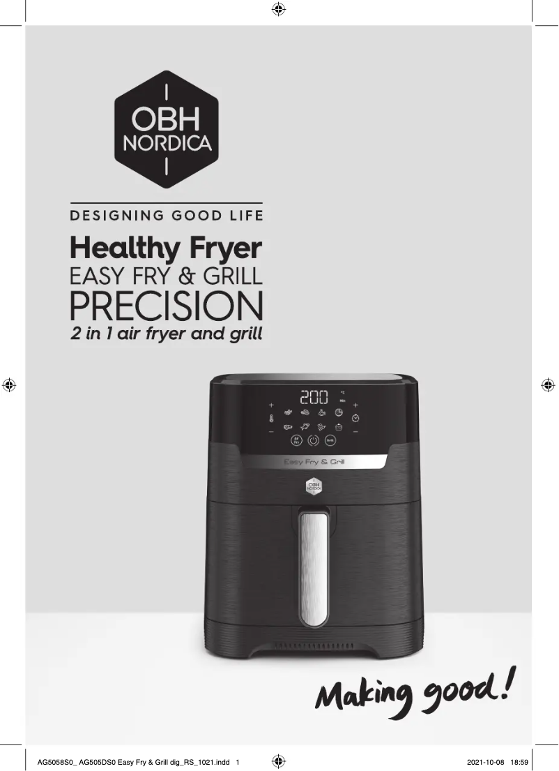 Page n°1 - Manuel utilisateur OBH Nordica Easy Fry & Grill Precision+ AG505DS0