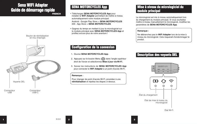 Page 1 de la notice Guide de démarrage rapide Sena 20S EVO
