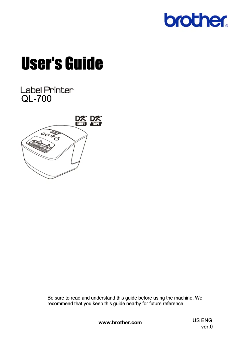 Image de la première page du manuel de l'appareil QL-700