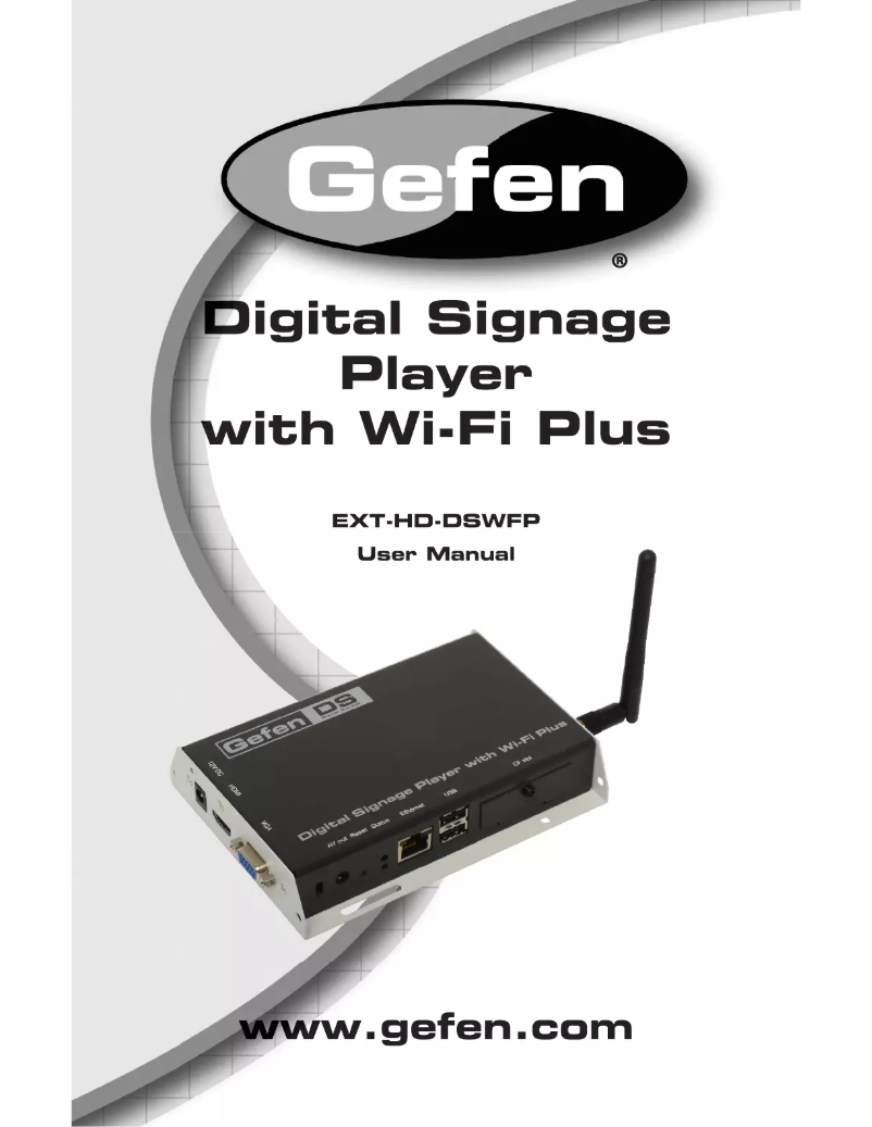 Image de la première page du manuel de l'appareil EXT-HD-DSWFP