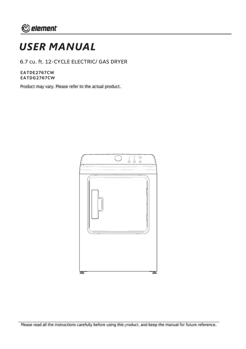 Page 1 de la notice Manuel utilisateur Element EATDE2767CW