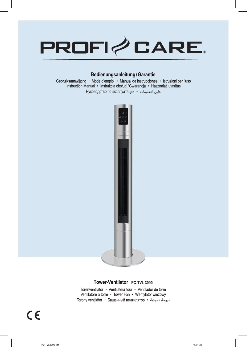 Page 1 de la notice Manuel utilisateur ProfiCare PC-TVL 3090