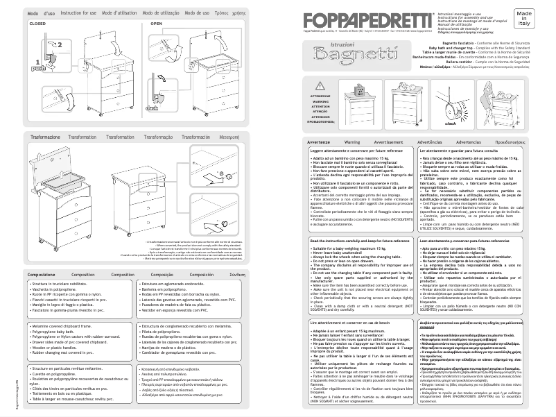 Page 1 de la notice Manuel utilisateur Foppapedretti Amy