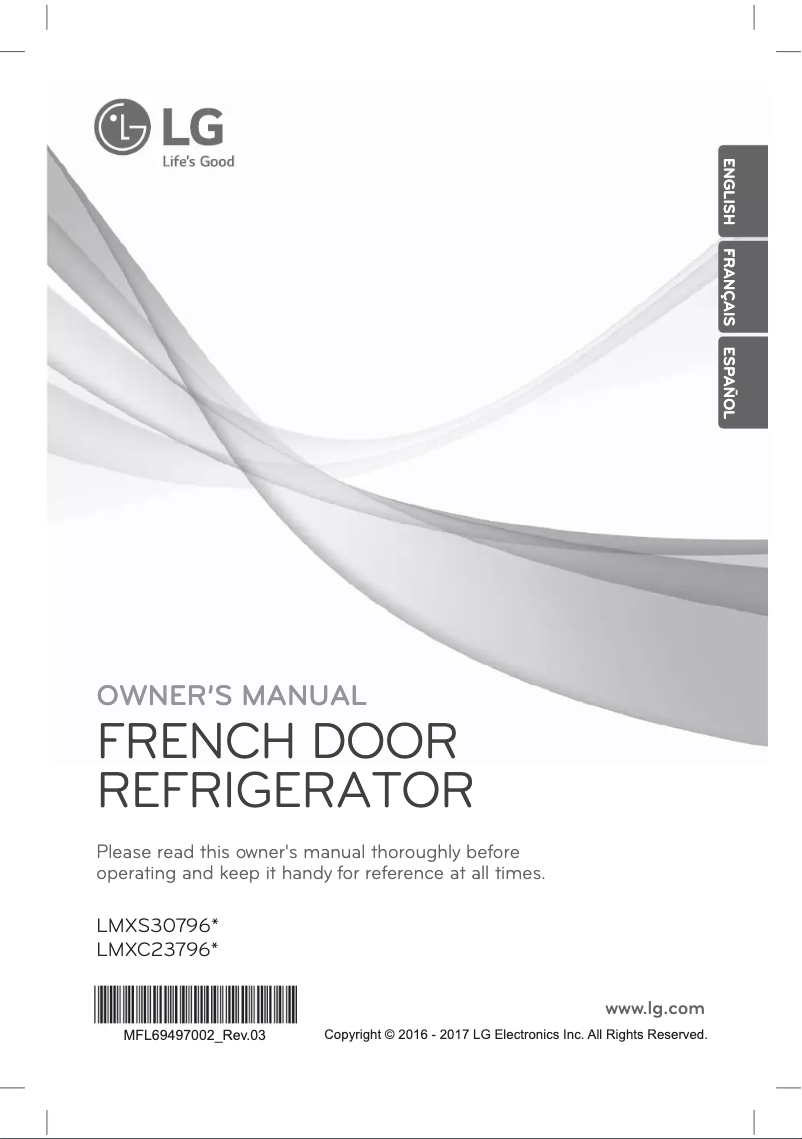 Page 1 de la notice Guide d'installation LG LMXC23796