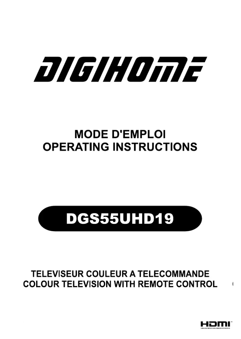 Page 1 de la notice Manuel utilisateur Digihome DGS55UHD19