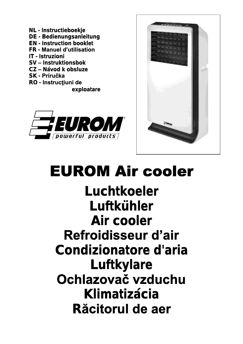 Página 1 del manual Manual de usuario Eurom Air cooler