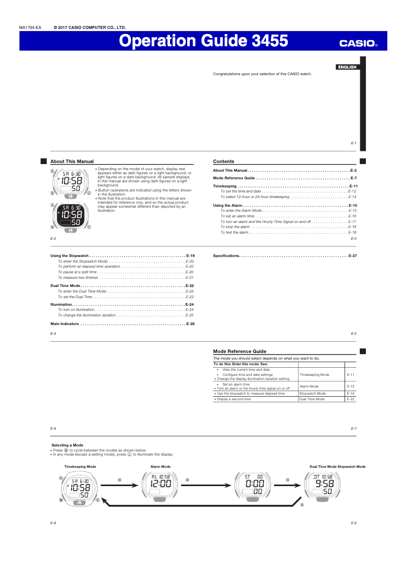 Imagen de la primera página del manual del dispositivo Collection LW-203-1BVEF