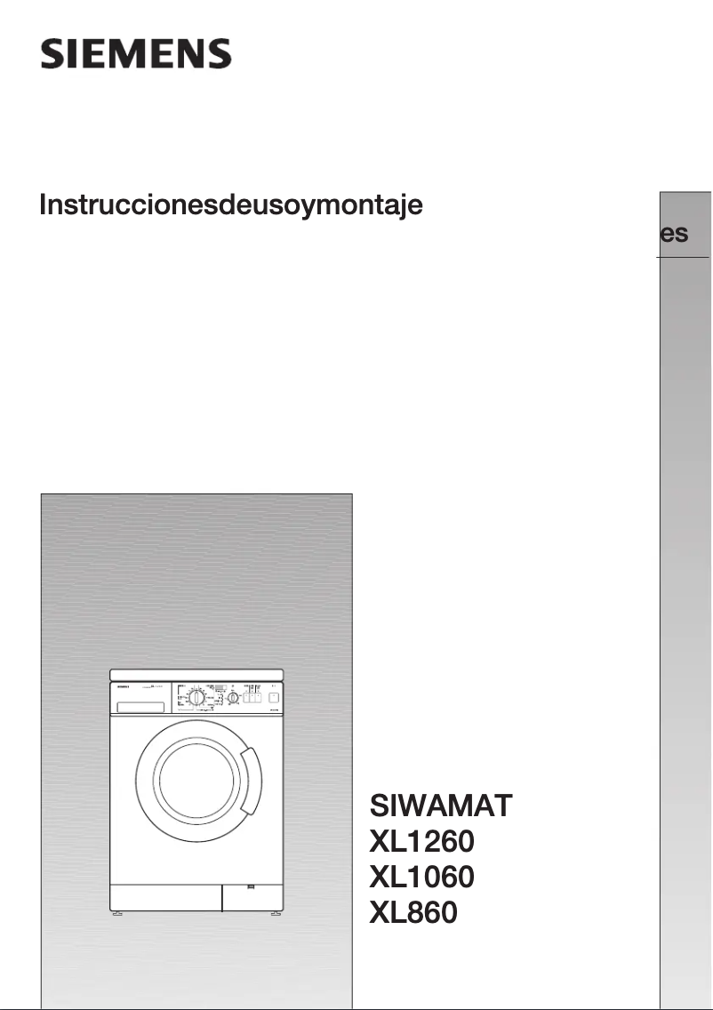 Page n°1 - Manuel utilisateur Siemens WXL1060FE