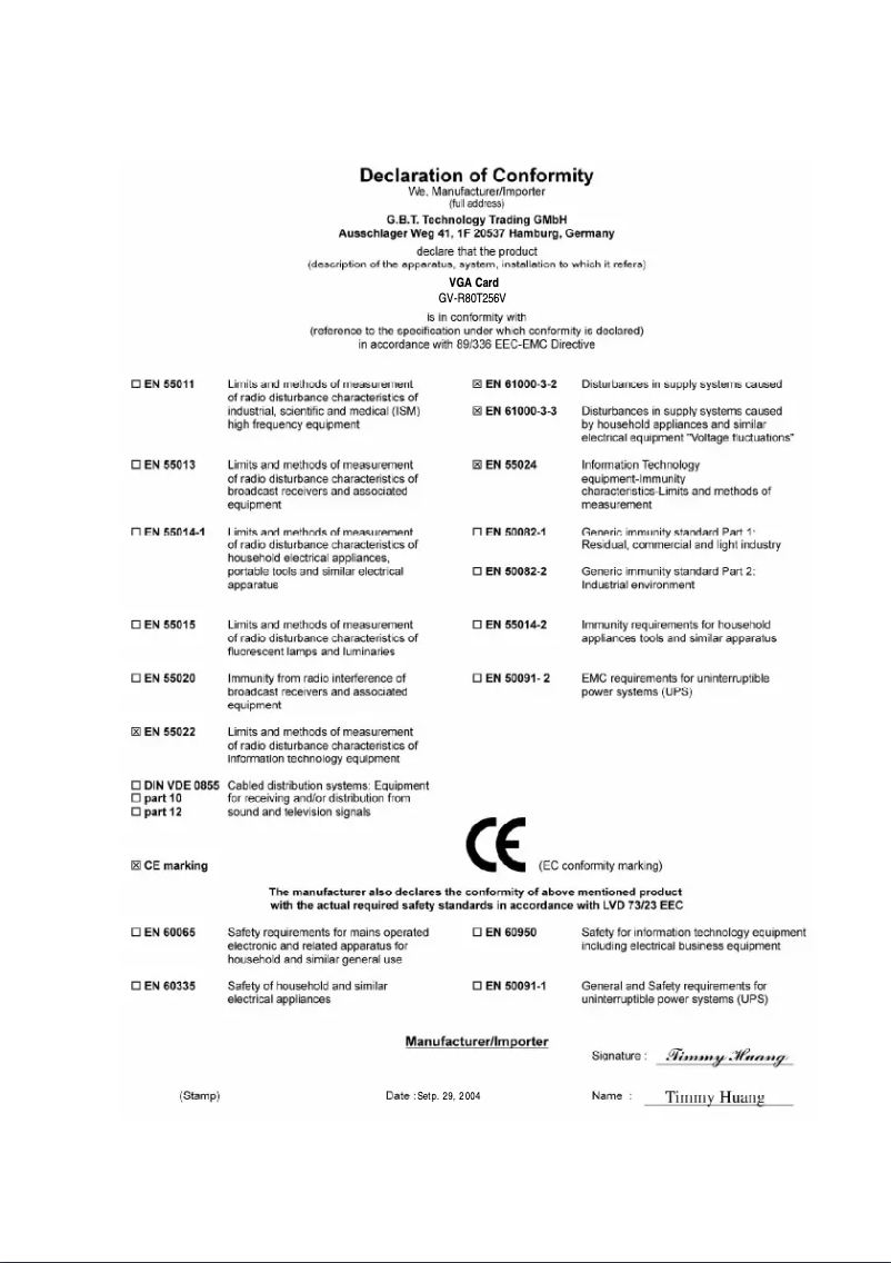 Page 1 de la notice Manuel utilisateur Gigabyte GV-R80T256V
