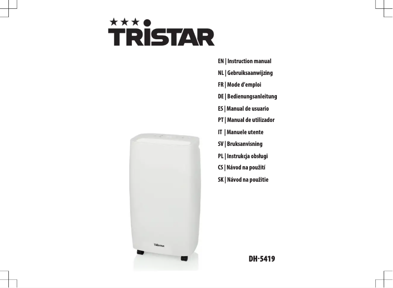 Page n°1 - Manuel utilisateur TriStar DH-5419