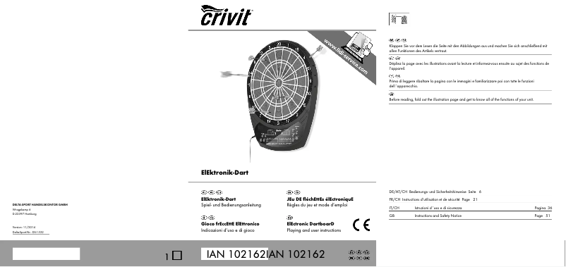 Page 1 de la notice Manuel utilisateur Crivit IAN 102162