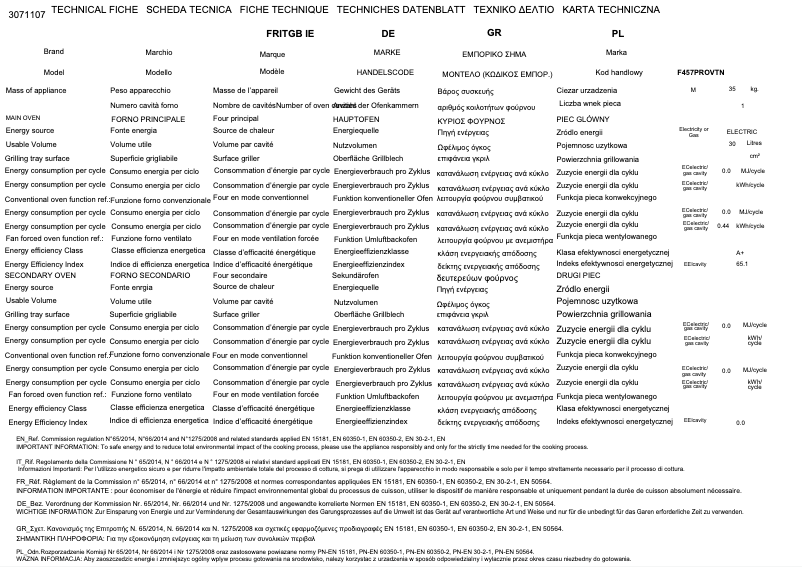 Image de la première page du manuel de l'appareil F457PROVTX