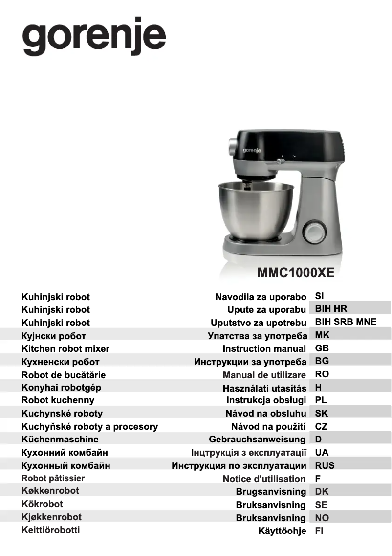 Page 1 de la notice Manuel utilisateur Gorenje MMC1000XE