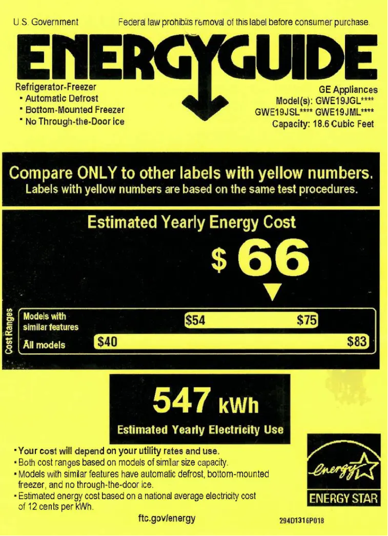 Image de la première page du manuel de l'appareil GWE19JSLSS