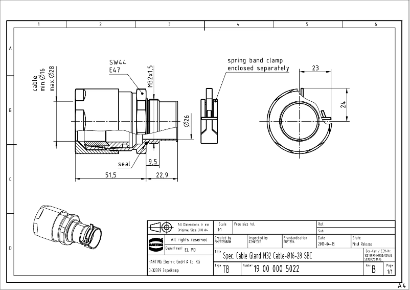 Page 1 of the manual User Manual Harting 19 00 000 5022