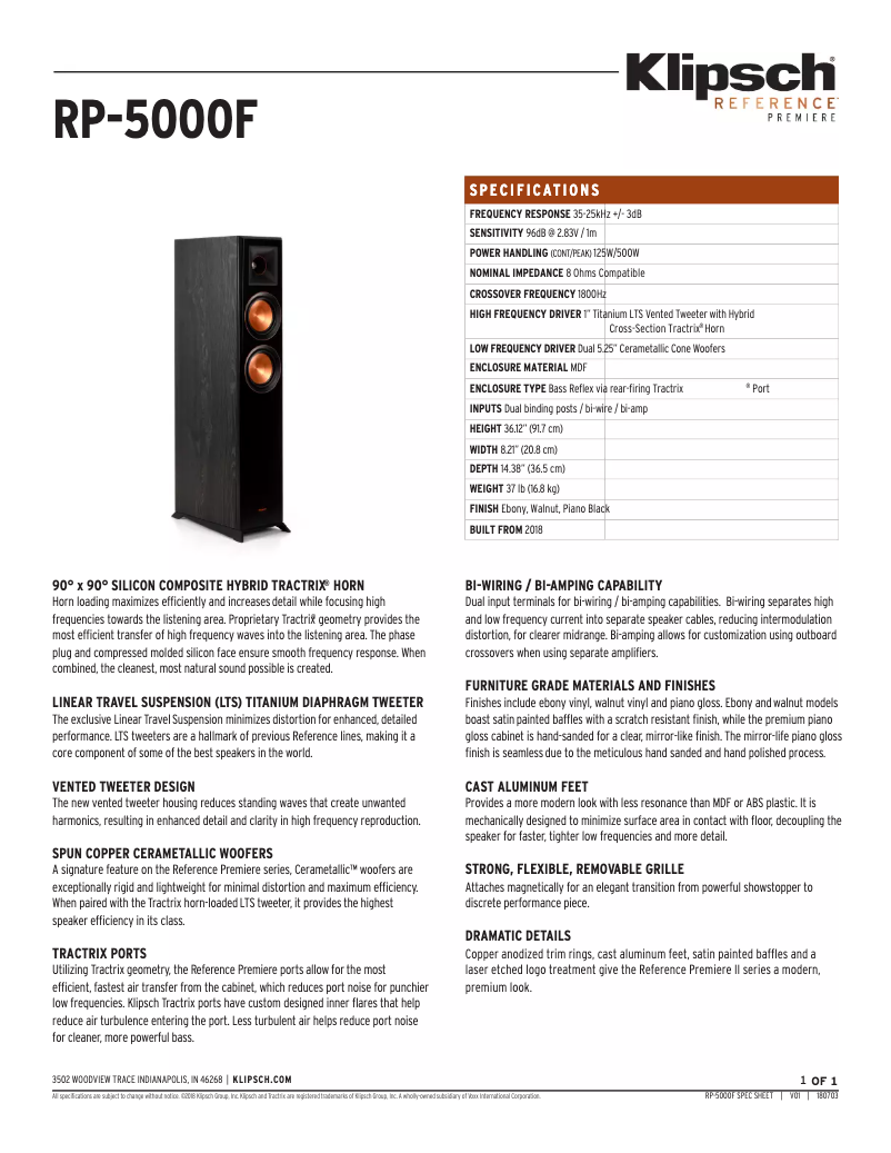 Image de la première page du manuel de l'appareil Reference Premiere RP-5000F