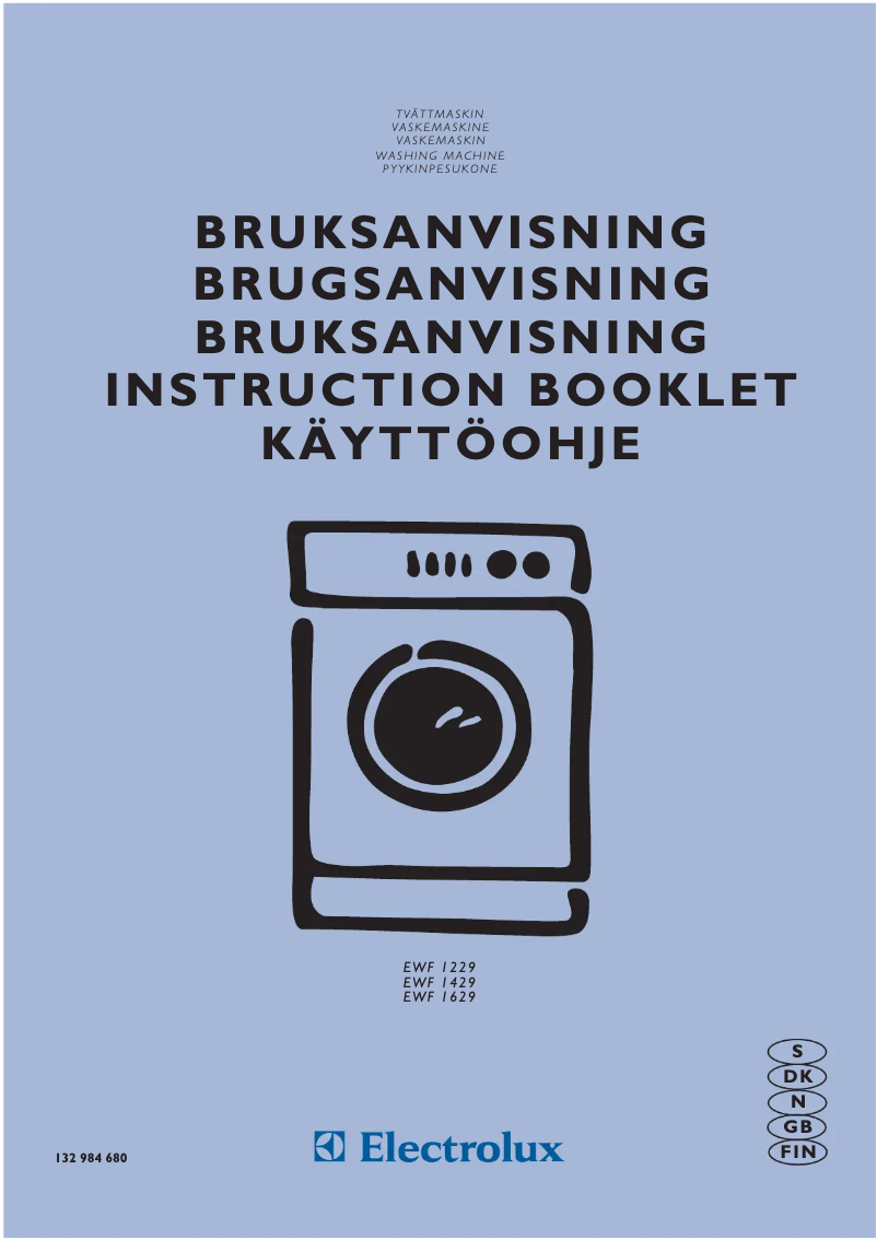 Page 1 de la notice Manuel utilisateur Electrolux EWF1229