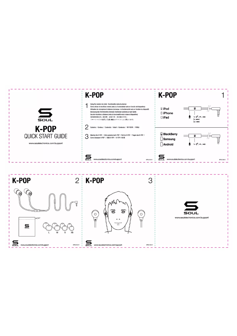 Page 1 de la notice Manuel utilisateur Soul K-POP