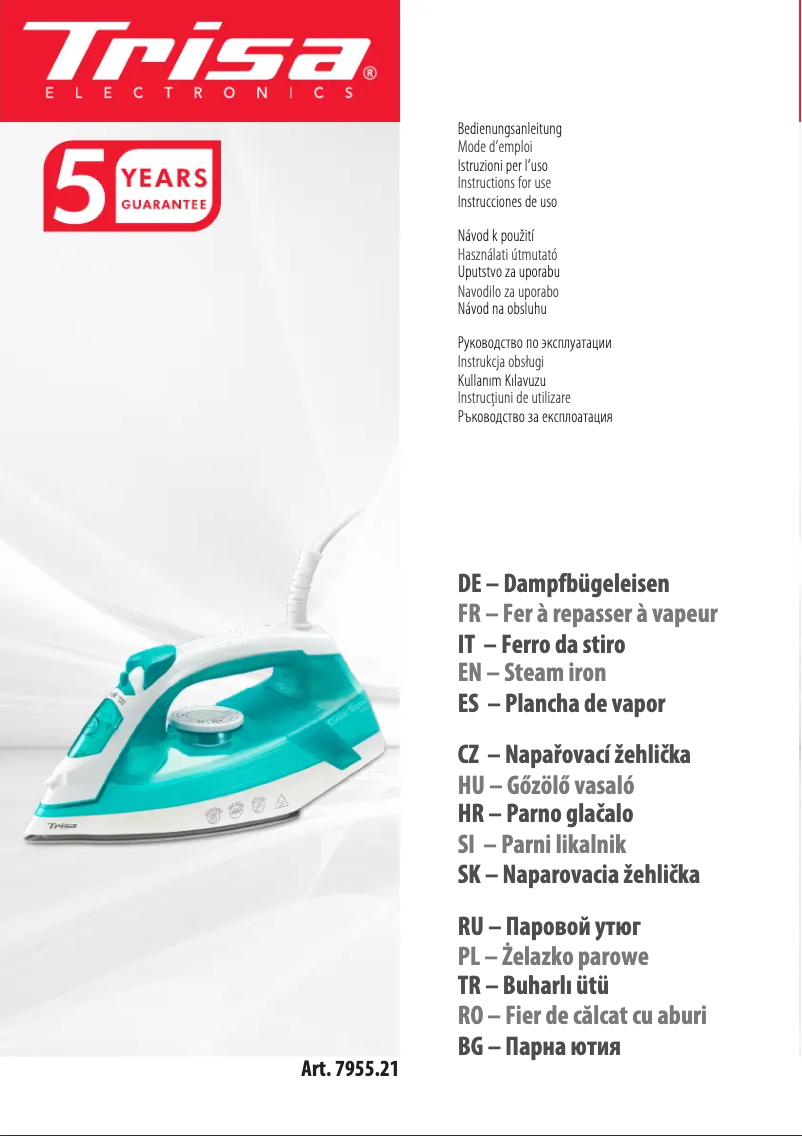 Image de la première page du manuel de l'appareil Classic Steam i5521