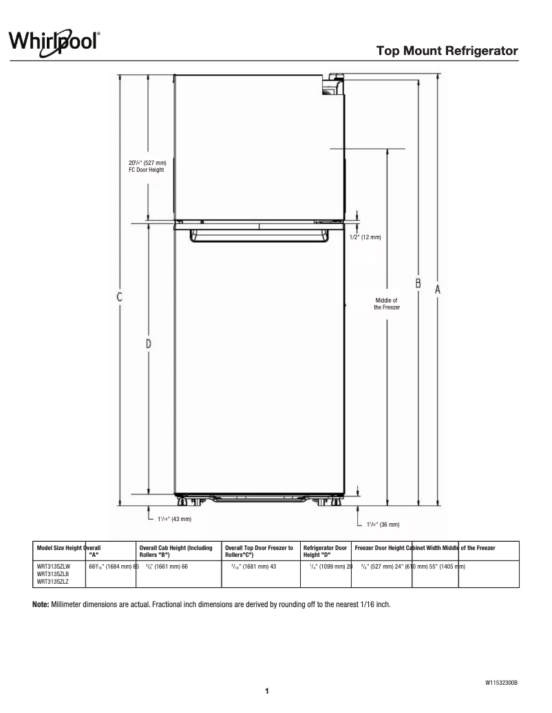 Image de la première page du manuel de l'appareil WRT313CZLW