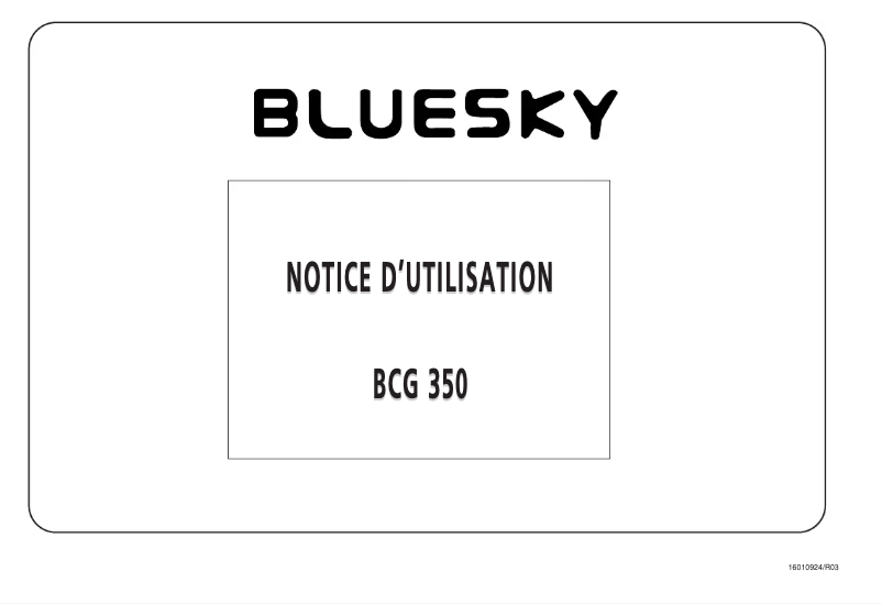 Image de la première page du manuel de l'appareil BCG 350