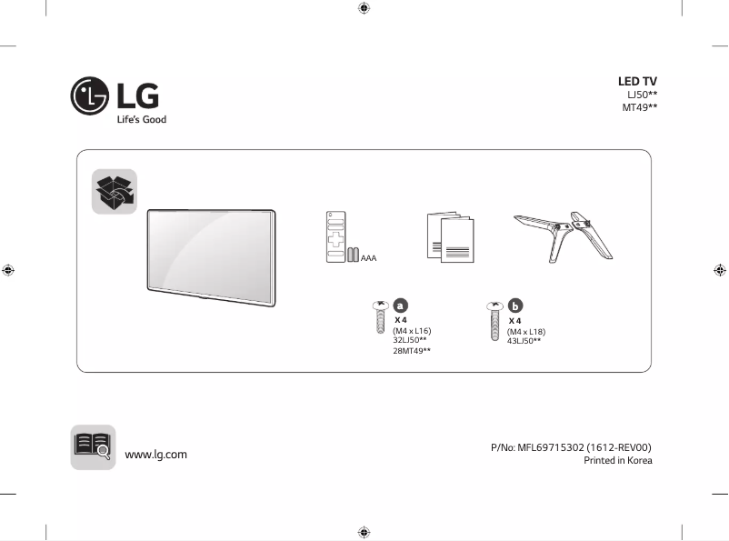 Page n°1 - Manuel utilisateur LG 32LJ500D