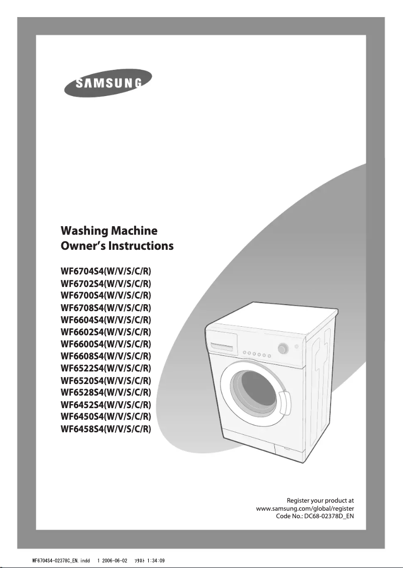 Page 1 de la notice Manuel utilisateur Samsung WF6522S4V