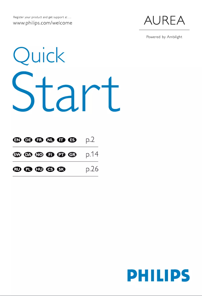 Imagen de la primera página del manual del dispositivo Aurea 42PFL9900D