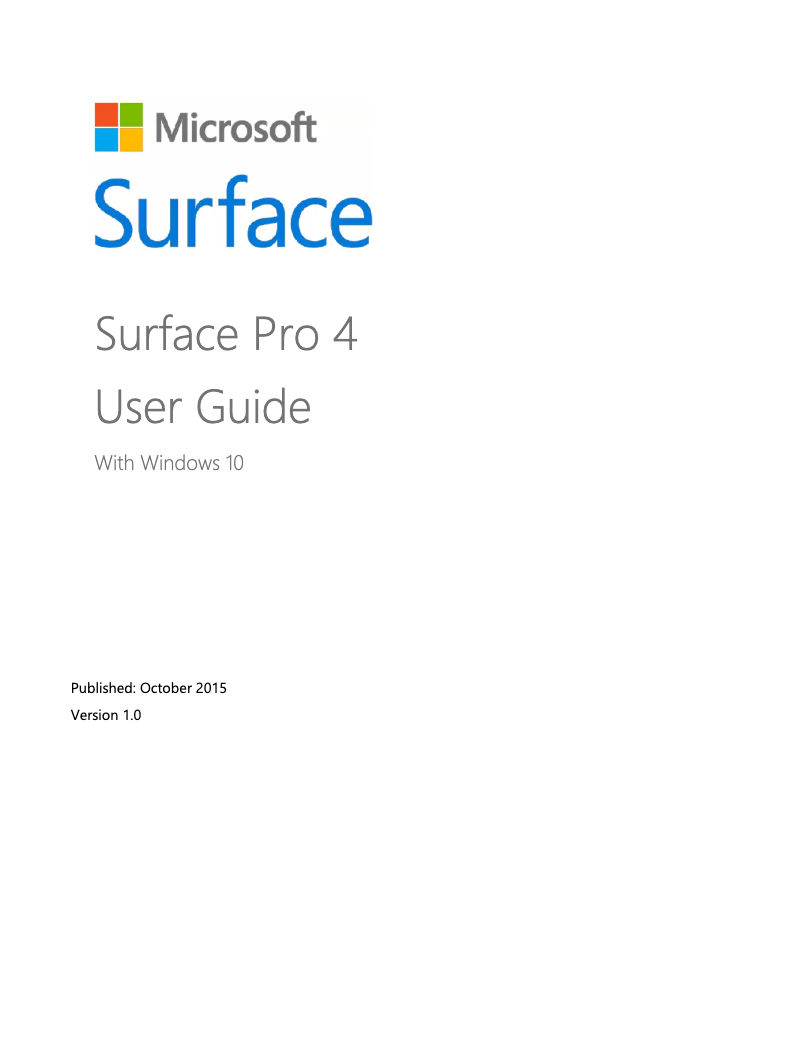 Page 1 de la notice Manuel utilisateur Microsoft Surface TN3-00006 tablet