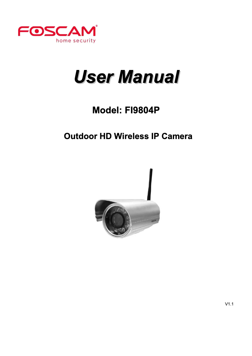 Page n°1 - Manuel utilisateur Foscam FI9804P