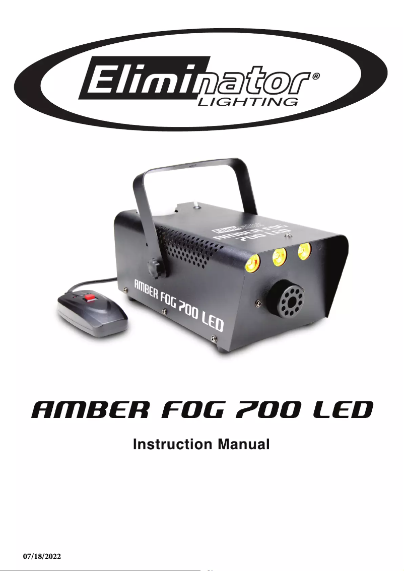 Page n°1 - Manuel utilisateur Eliminator Lighting Amber Fog 700 LED