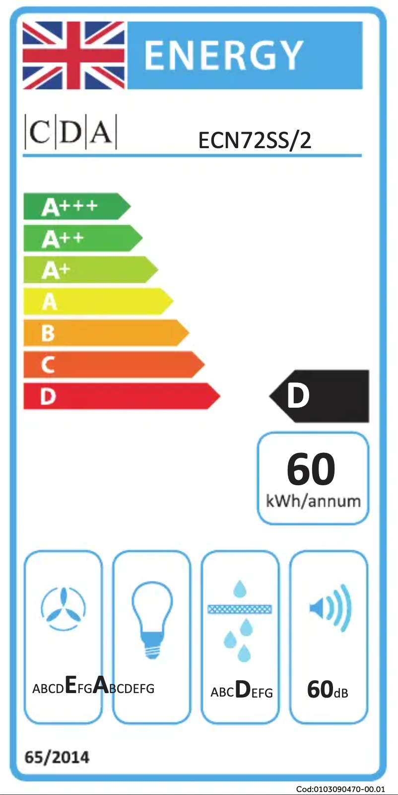 Page n°1 - Label énergétique CDA ECN72SS