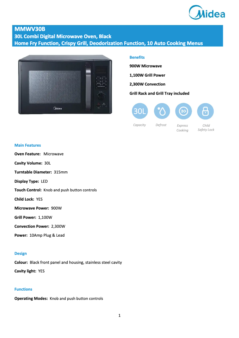 Image de la première page du manuel de l'appareil MMWV30B