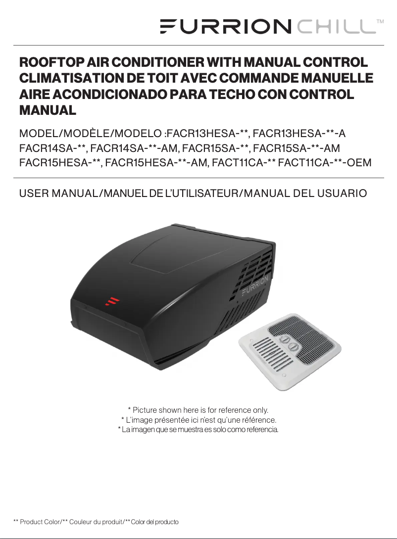 Page 1 of the manual User Manual Furrion FACR15SA-BL-AM