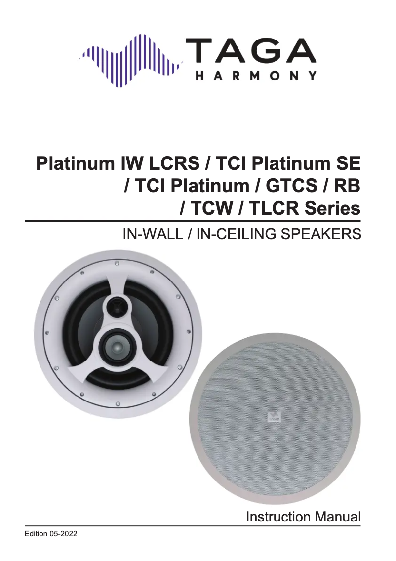 Page 1 de la notice Manuel utilisateur Taga Harmony TCW-880