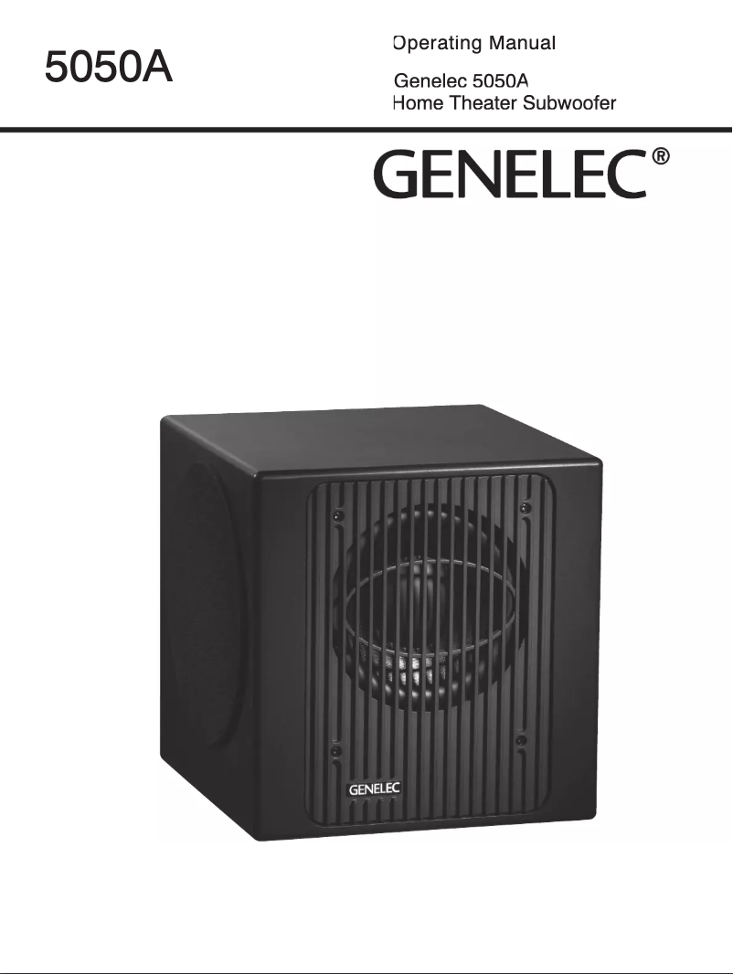 Page n°1 - Manuel utilisateur Genelec 5050A
