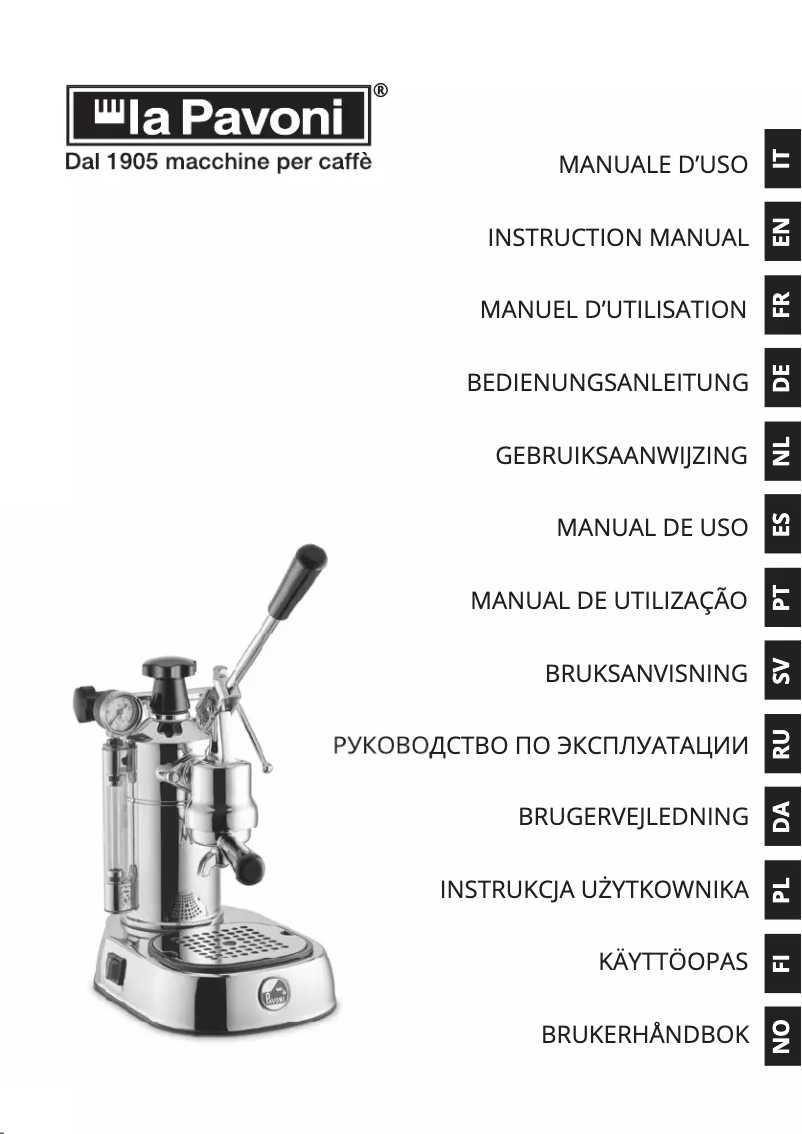 Page n°1 - Manuel utilisateur la Pavoni Professional PLH