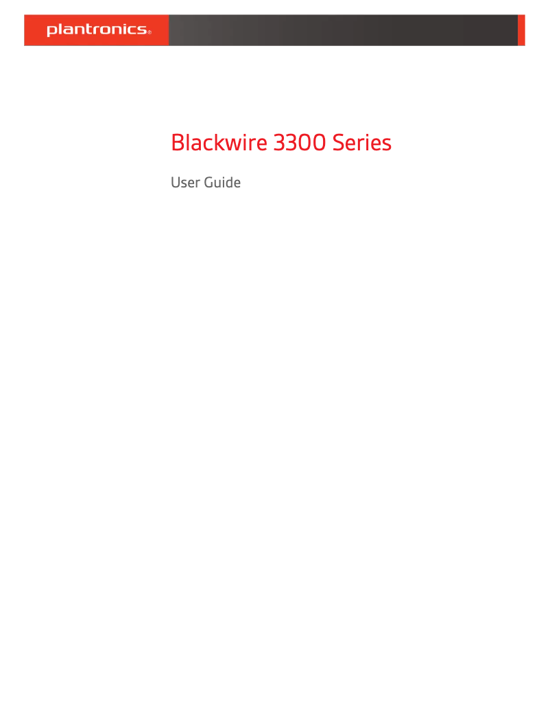 Image de la première page du manuel de l'appareil Blackwire 3300