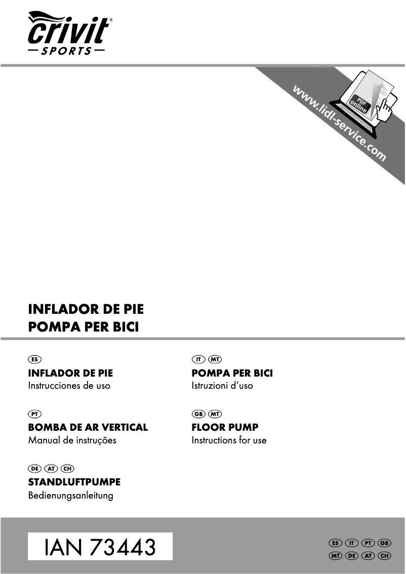 Page 1 de la notice Manuel utilisateur Crivit IAN 73443