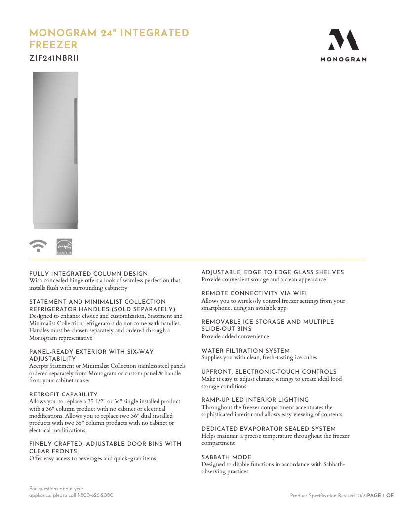 Image de la première page du manuel de l'appareil ZIF241NBRII