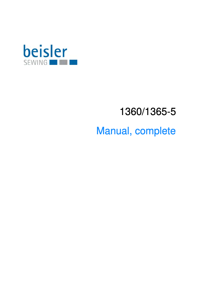 Page n°1 - Manuel utilisateur Dürkopp Adler 1365